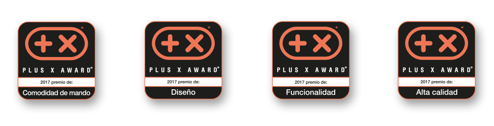 Sello PLUS X AWARD de las cuatro categorías